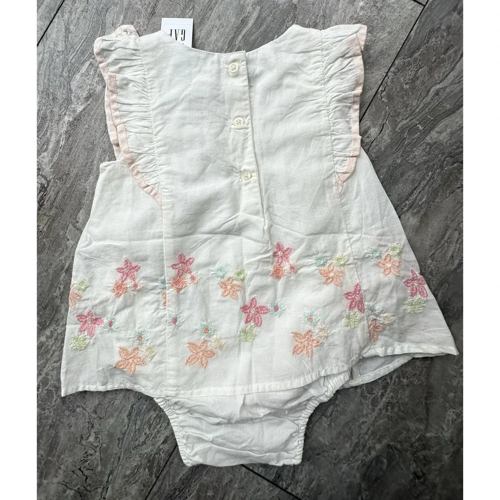 Carter's Floral Ruffle Sleeve Romper Girls Size 18 Months NWT